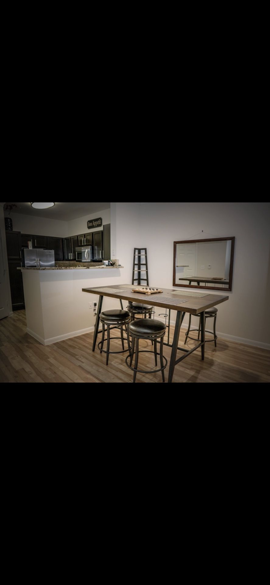 Modern Bar Table with Wine Rack + Adjustable Bar Stools (Set of 2)