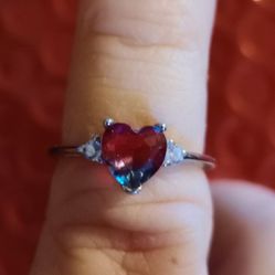 Beautiful Mystic Topaz Sterling Silver Ring .925 Size 7