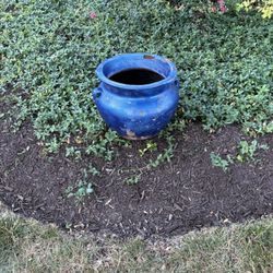 Blue Terra Cotta 15”’flower pot
