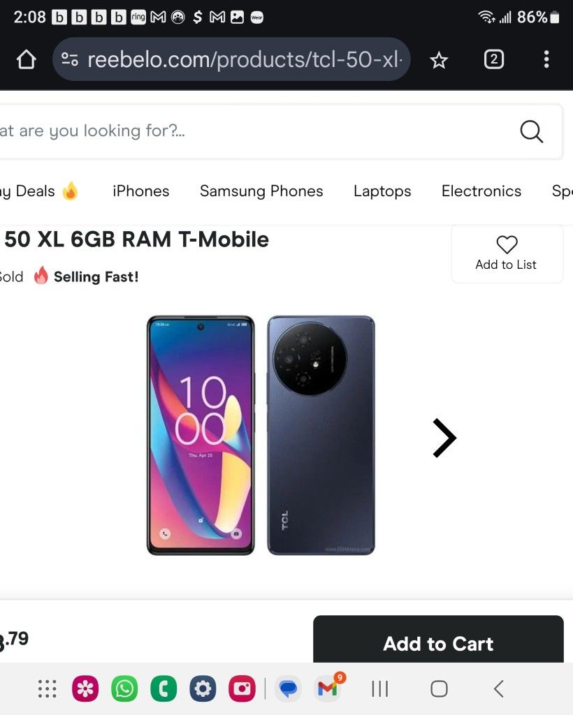 Metro Or Tmobile TCL 50 Xl 5g Cellphone Brand New $99 Firm.