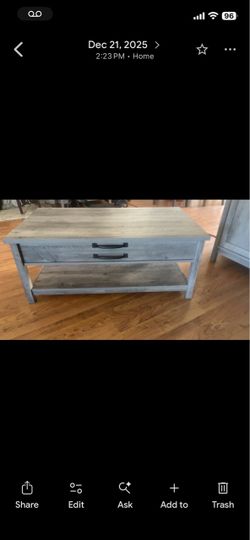 Farmhouse  Coffee table/  Farmhouse end tables with USB  charger