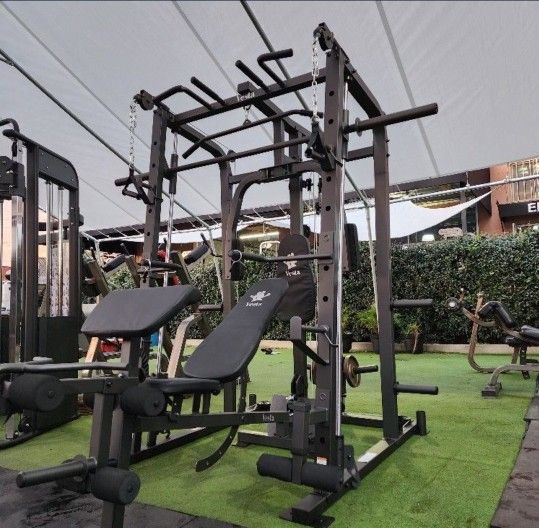 Vesta Smith Machine 1001 | Adj Bench W/ Leg Developer And Preacher Station |Gym Equipment | Fitness | Pulleys|🔴WEIGHTS AND BARBELL SOLD SEPARATELY 🔴