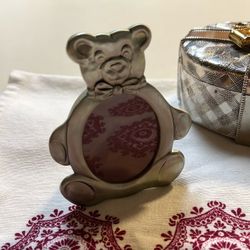 Vintage Seagull 1990 Pewter Canada Teddy Bear Classic Bow tie picture Frame