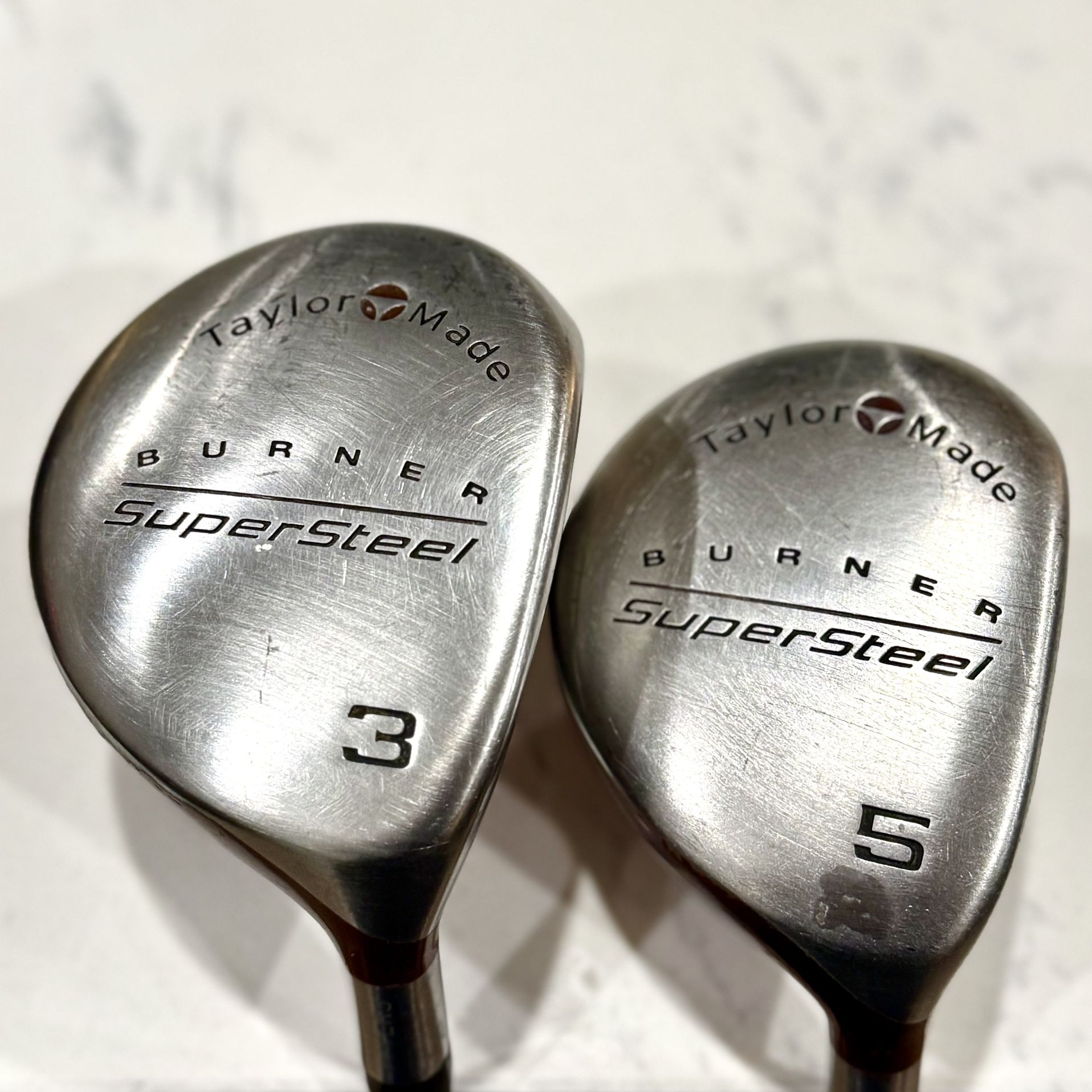 TaylorMade Burner Super Steel 3 & 5 Wood Golf Club Set Graphite Bubble Shafts RH