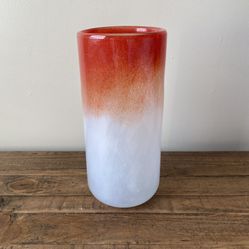 Orange and White Glass Vase