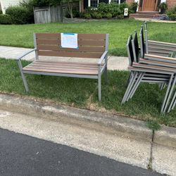 FREE Patio Bench And Four (4) Chairs