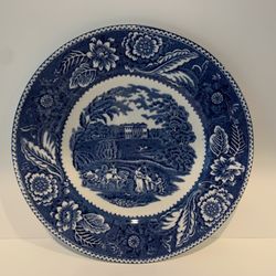 ANTIQUE Decorative Plate CERAMICA WOOD&SONS BURSLEM WOODLAND BLUE