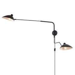 Ahaloye Double Plug-in Wall Sconce with Long Swivel Arms