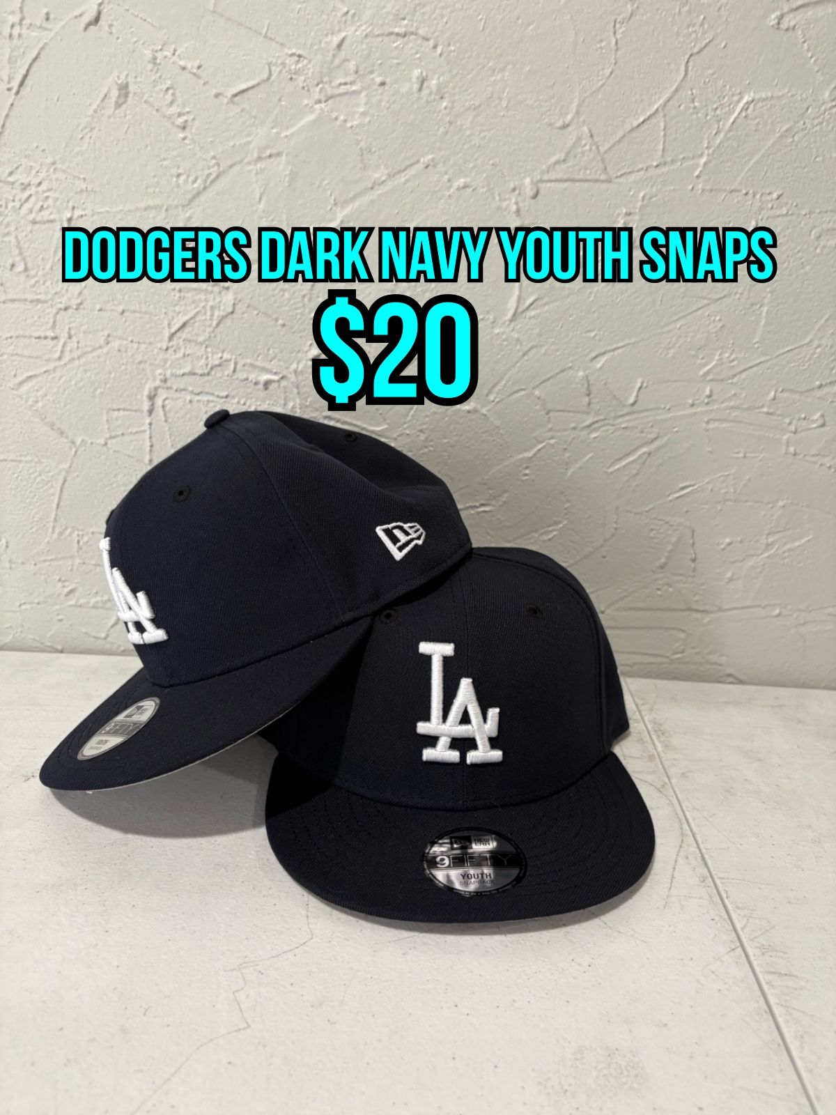 MLB New Era Los Angeles Dodgers Dark Navy Blue YOUTH 9fifty SnapBack Hats 