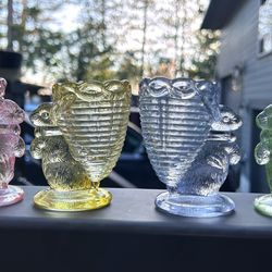 Fenton Rabbit Bunny egg cup set of 4