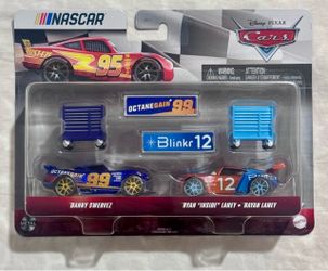 Disney Pixar Cars NASCAR Danny Swervez & Ryan “Inside” Laney 2-Pack – New