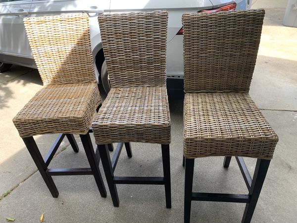 3 Wicker Bar Stool Chairs from Pier 1 Imports for Sale in ...
