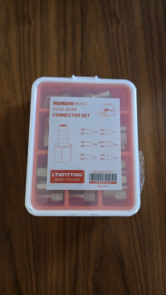 LTWFITTING Assortment Kit Hose ID NPT Male LF Brass Hose Barb Connector Set (Pack of 30)