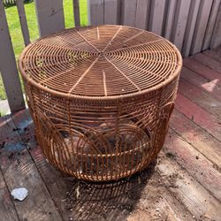 Outdoor Wicker Plant Stand/ Table