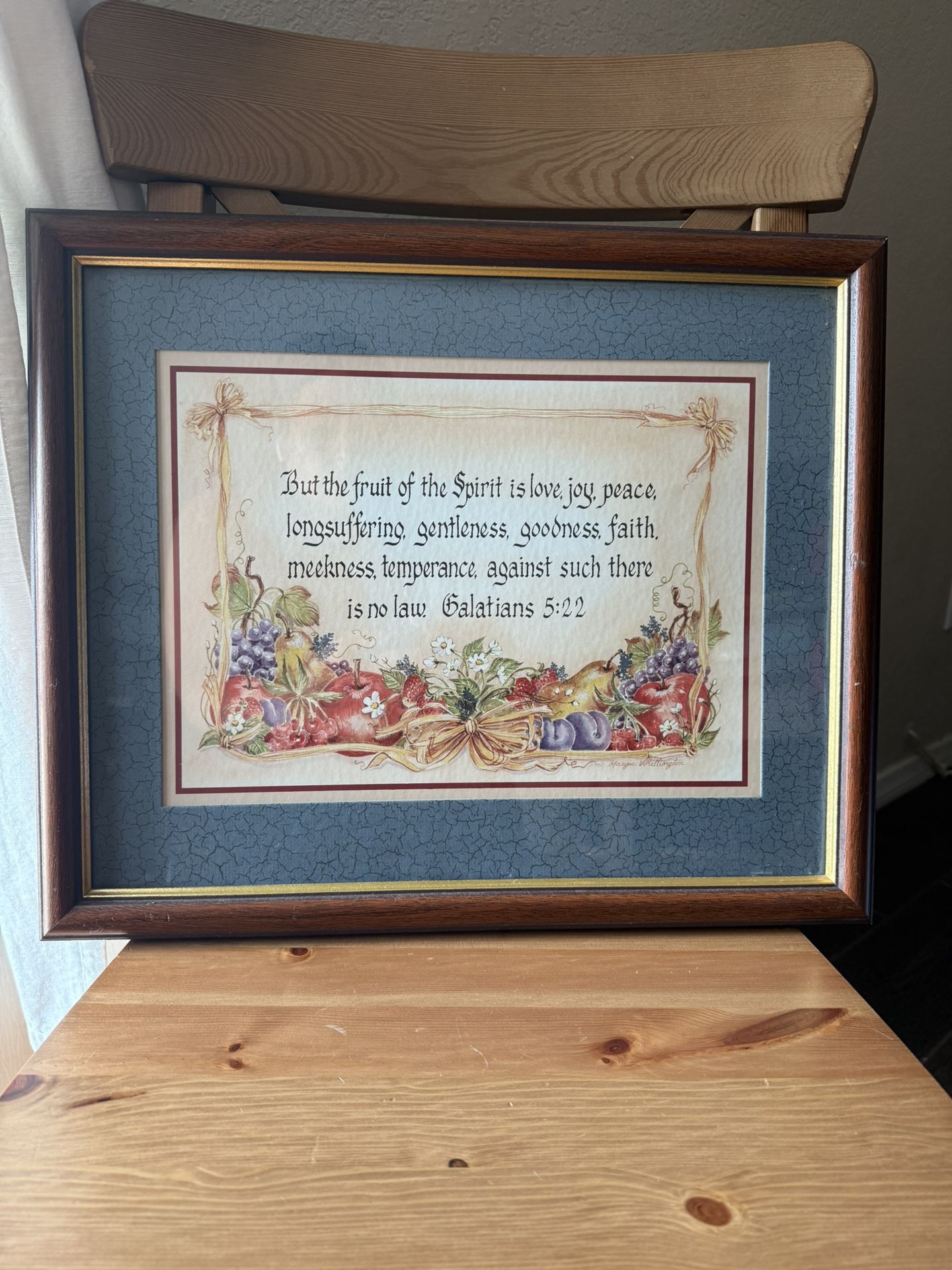 🌿 “Fruit of the Spirit” Framed Wall Art – Galatians 5:22 🌿