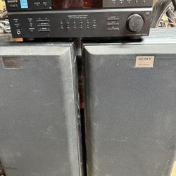 Sony. Vintage Am Fm Receiver. With Sony tower speakers three-way with 12 inch woofers