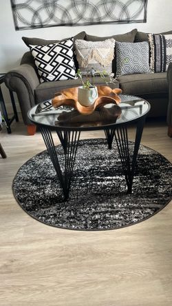 Round glass coffee table