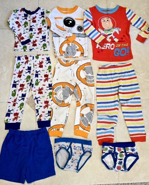Boy's Clothes - PJ Masks and Disney Star Wars Pajamas - Size 4 and 5