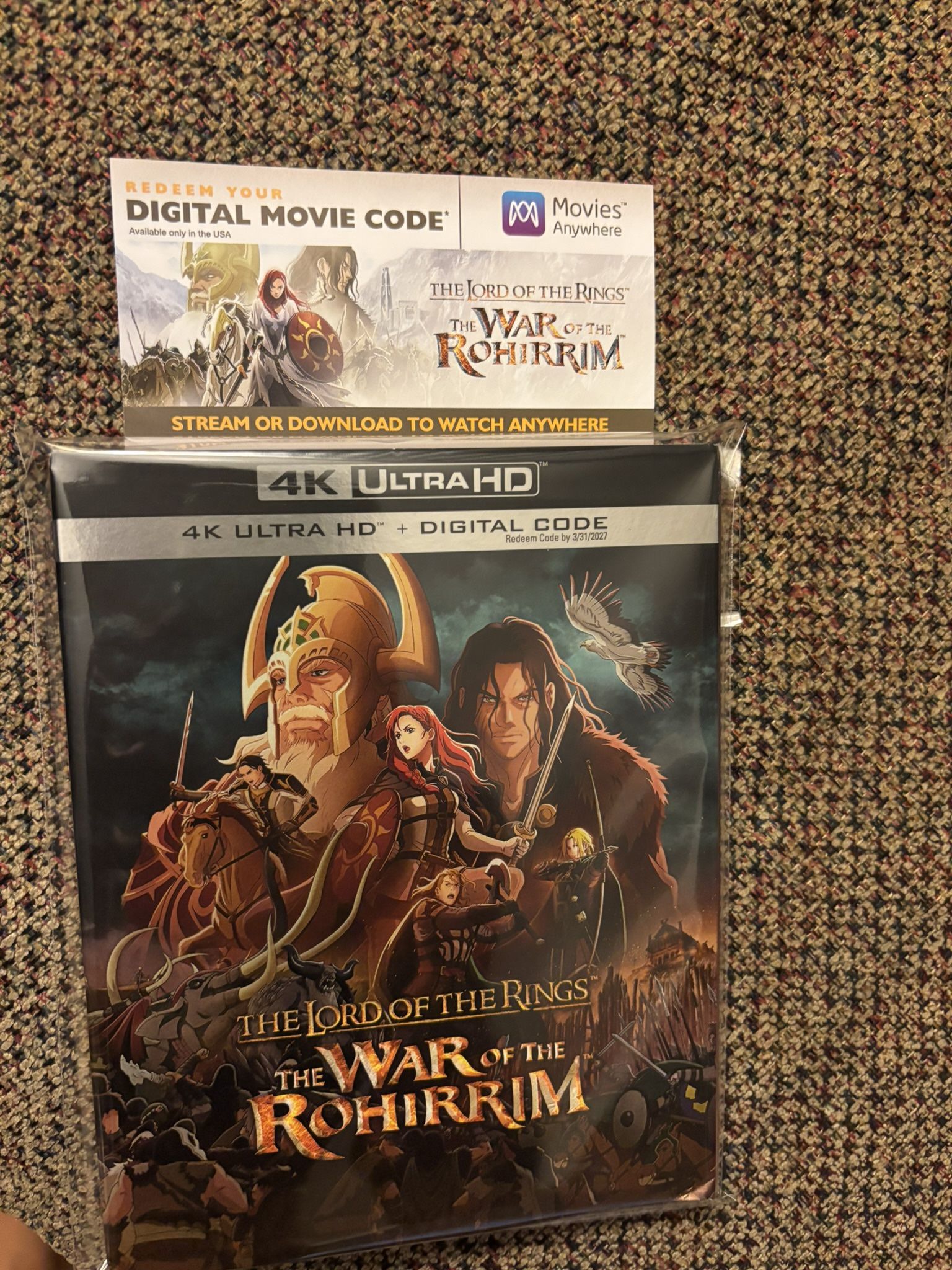 Lord Of The Rings the war of the rohirrim Digital Movie Code