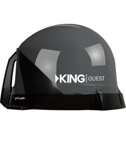 KING VQ4100 Quest Portable/Roof Mountable Satellite TV Antenna (for use with DIRECTV), Western Arc Satellites, Gray + CARRY BAG -power Cord Is Missing