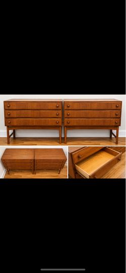 Rare Pair 1960s Czech MCM Chests