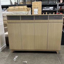 55" Sideboard Buffet Cabinet with Storage, Minimalist Credenza Kitchen Table with 2 AC Power Outlets and Drawer with LED Lights。 💰$119 – Assembled 💰