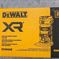 Dewalt 20v Router Brushless XR With Variable Speed Brand New Tool Only