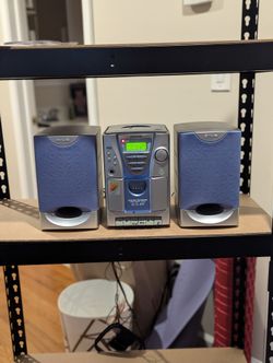 RETRO Aiwa Micro Compact CD/Am-Fm Radio & Cassette Tape Stereo LCX-107 TESTED 