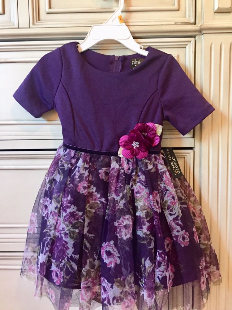 Purple Floral Toddler Dress