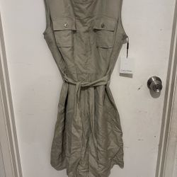 calvin klein dress Khaki Linen Blend Size 6