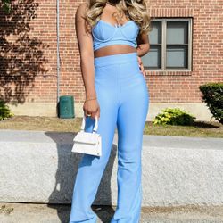 Baby Blue SEXY  Two Piece Set  (Tall Girl Friendly)