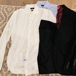 Black Nordstrom Suit And Hugo Boss Shirt That