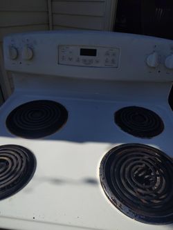 White Electric Coil Stove Range