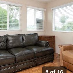 Bernhardt Fin Leather Couch