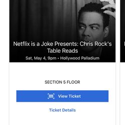 Netflix is a Joke Presents: Chris Rock’s Table Reads tickets