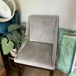 West Elm Grey Velvet Chair