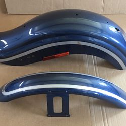 2003 Harley Davidson Dyna FXDWG 100th anniversary Blue FRONT and REAR FENDERS - USED