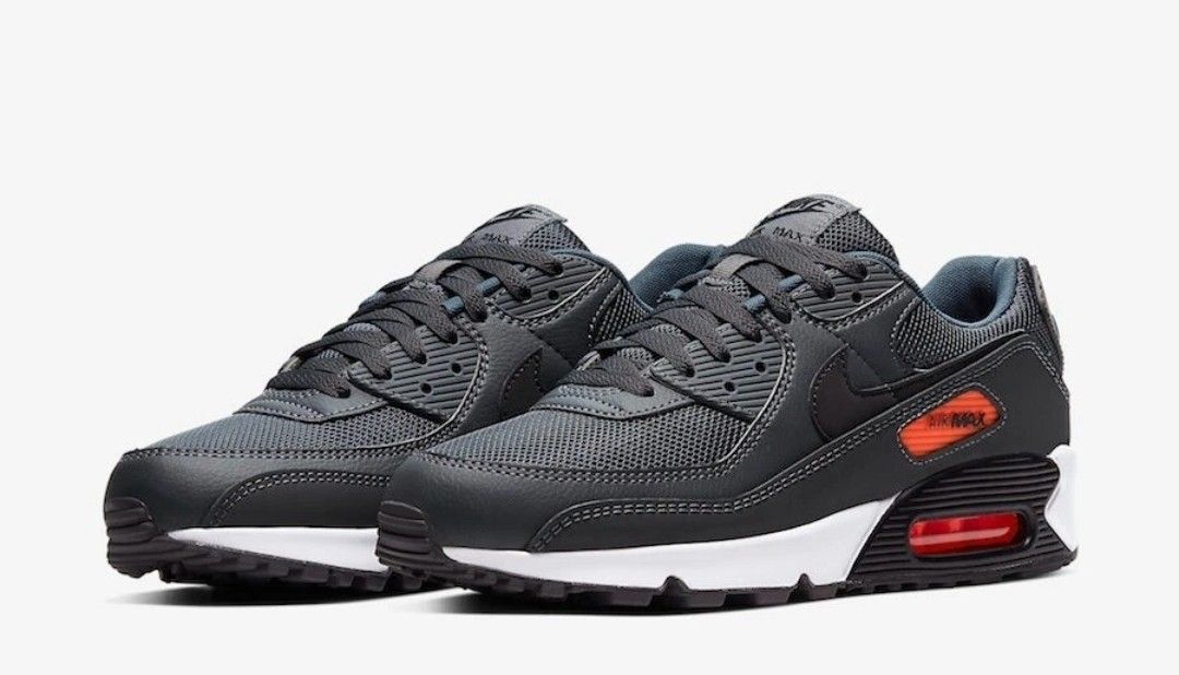 Nike Air Max 90 in Grey with Bright Orange Men Size 13  Shoes