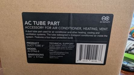 AC Infinity 6"  8 foot tubing