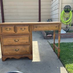 Wooden Desk With Deep Drawers