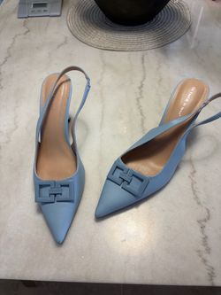 Elegant blue high-heels shoes