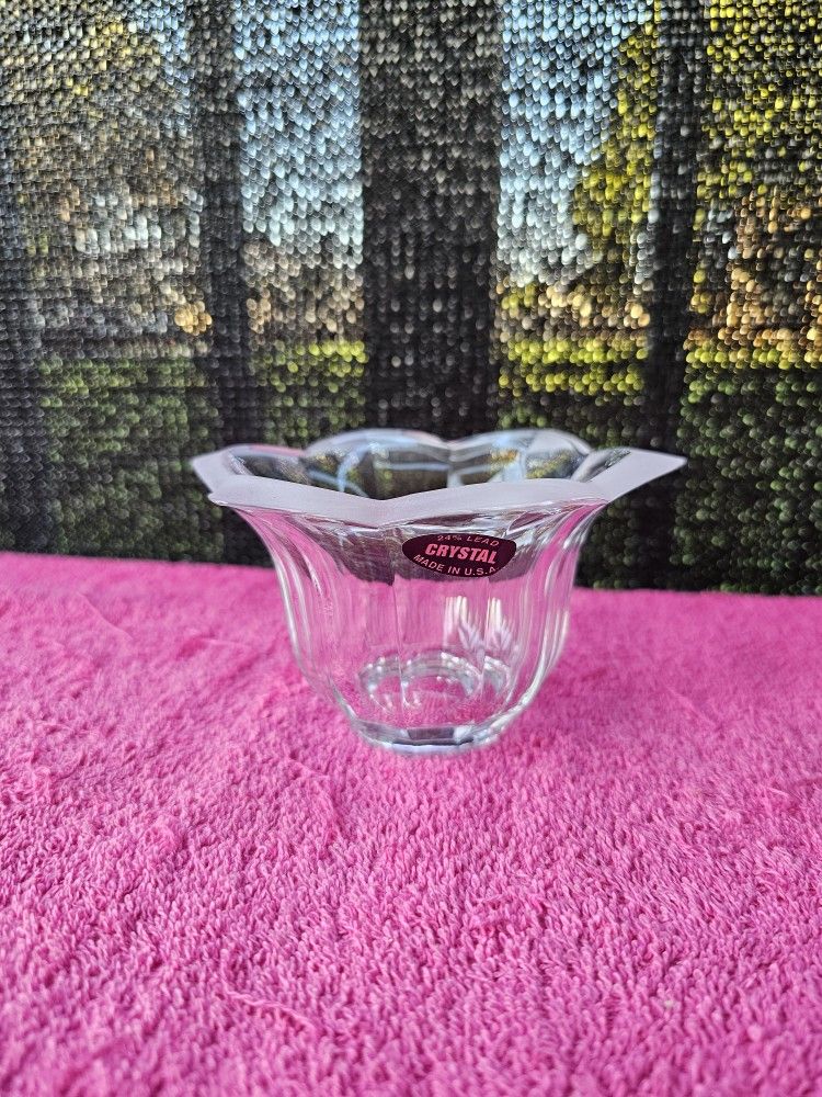 PartyLite 24% Lead Crystal Votive Candle Holder P7267 Summer Blossom Holder