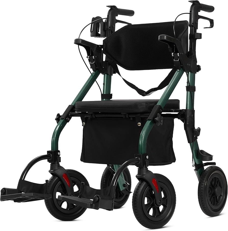 Elenker All Terrain Rollator Walker Transport Wheelchair Brand New 