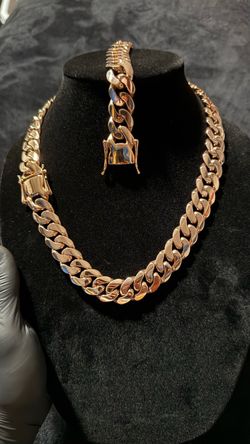 18mm Rose Gold Cuban Set
