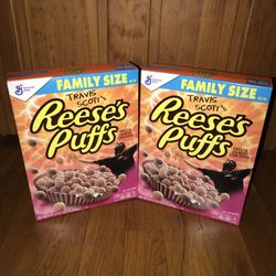 Reese’s Puffs x Travis Scott 2 Box Pack Cereal FAMILY SIZE NEW.Collectors Items.Rage