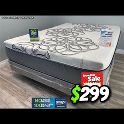 Queen Sky Comfort Bamboo Cool Gel Memory Foam Mattress And Boxspring 