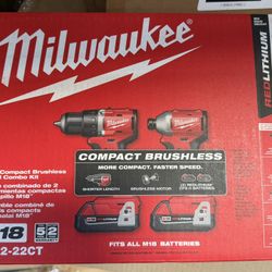 Milwaukee M18 Compact Drill/impact Combo Kit #3692-22CT