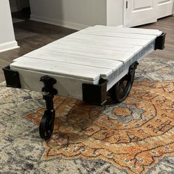  Antique Restored Lineberry Factory Cart. Coffee tables