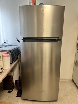 Silver whirlpool fridge