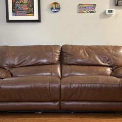 Leather brown couch